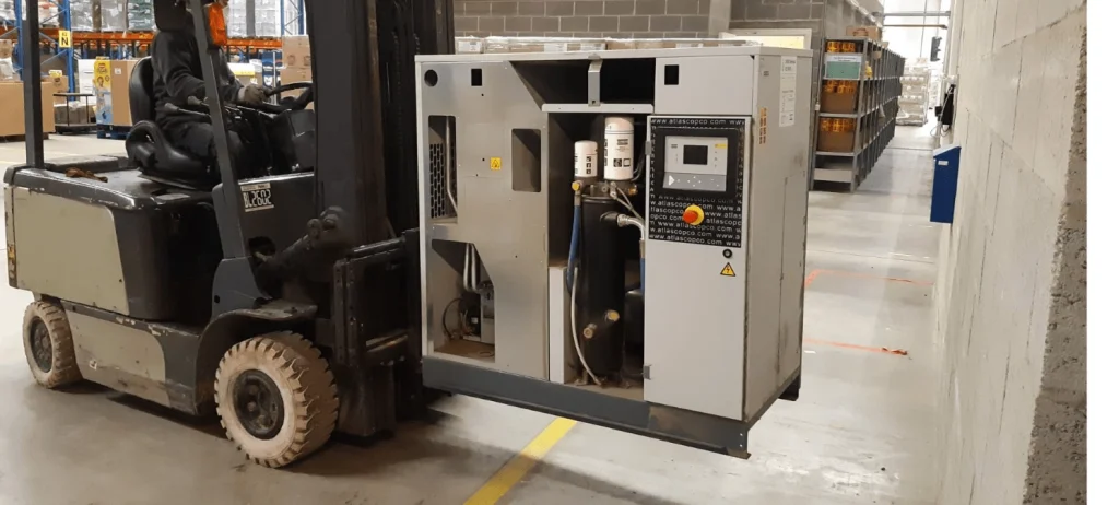 persluchtsysteem verplaatsen van compressor