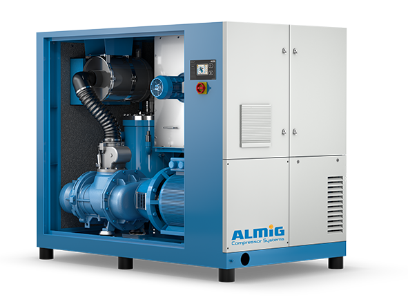 GDrive schroefcompressor zicht op binnenkant