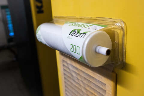 Velum stoffilter op compressor