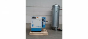 Opstelling compressor en persluchtvat